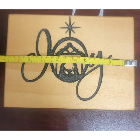 Wooden Joy Sign With Nativity Scene Design 6.5"x4.5" - Picture 4 of 4